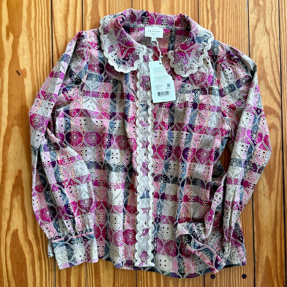 Sézane Pampa Embroidered Blouse - New With Tags